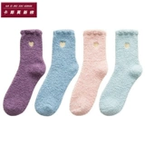 Флисовые зимние бархатные коралловые милые носки, увеличенная толщина