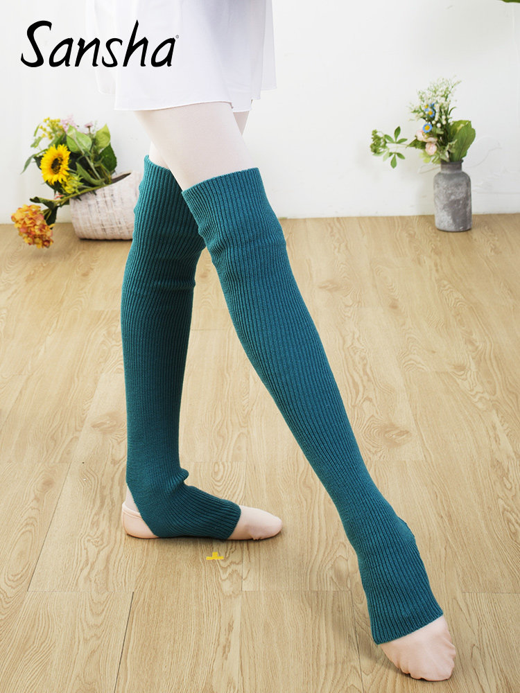 French sansha sand knit dance costume 70cm foot socks cover long warm leg guard cover KT004