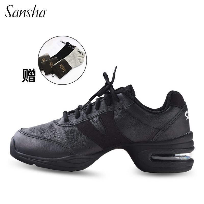 France Sansha sansha dance shoes genuine leather male and female air cushion bottom heightening square dance shoes modern dance shoes sneakers