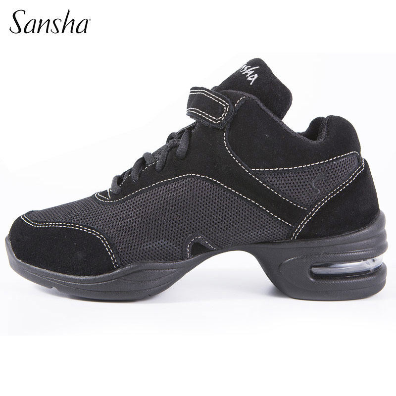 French Sansha Dance Shoes Woman Sansha Tennis Face Air Cushion Black Winter Modern Dance Sports Square Dance Shoes