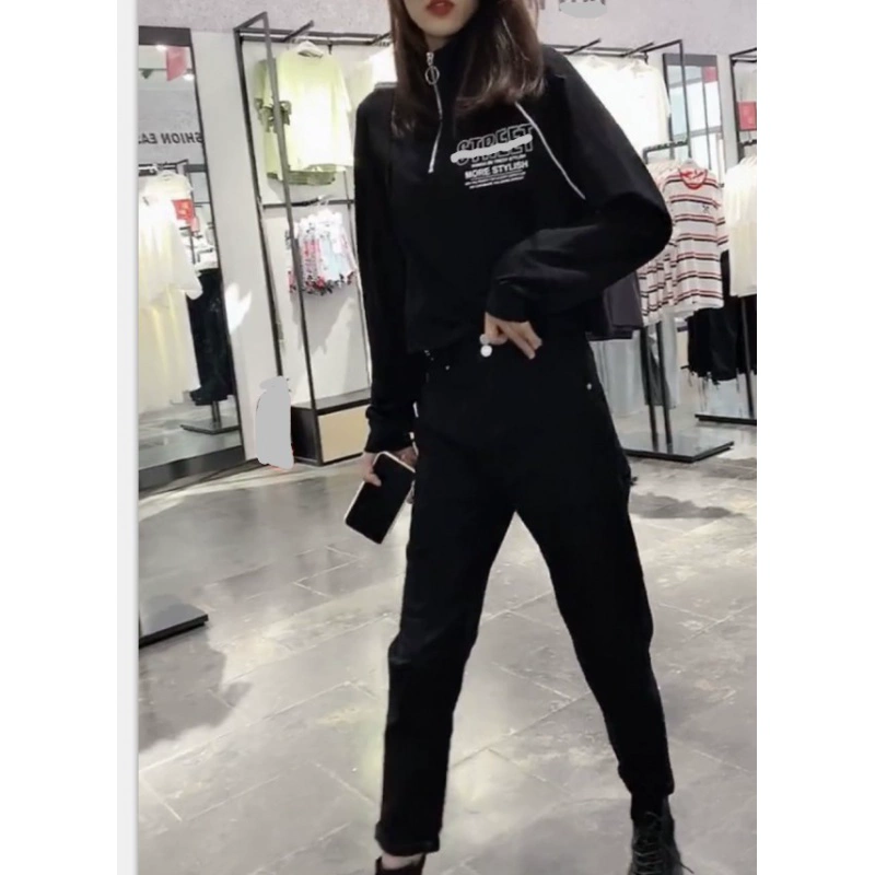 2020 thời trang giản dị áo len đẹp quần jean hai mảnh bộ đồ 99 - Thể thao lông cừu / jumper