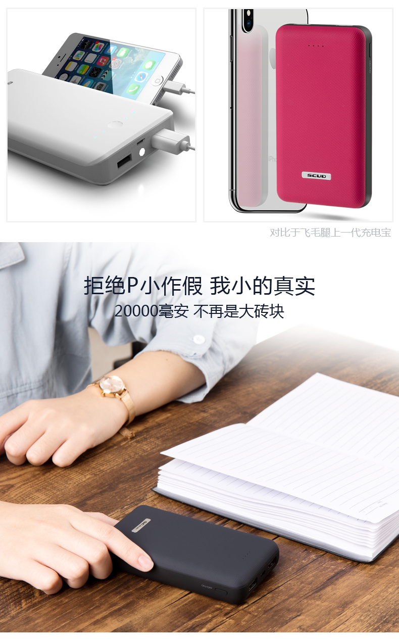 10 năm SCUD / Po phí 20000 mA cũ Scud di động hai chiều công suất cao nhanh phí Q20 đấm Universal Mobile Android điện thoại di động áp dụng cho táo và các thiết bị khác - Ngân hàng điện thoại di động cục sạc dự phòng iphone
