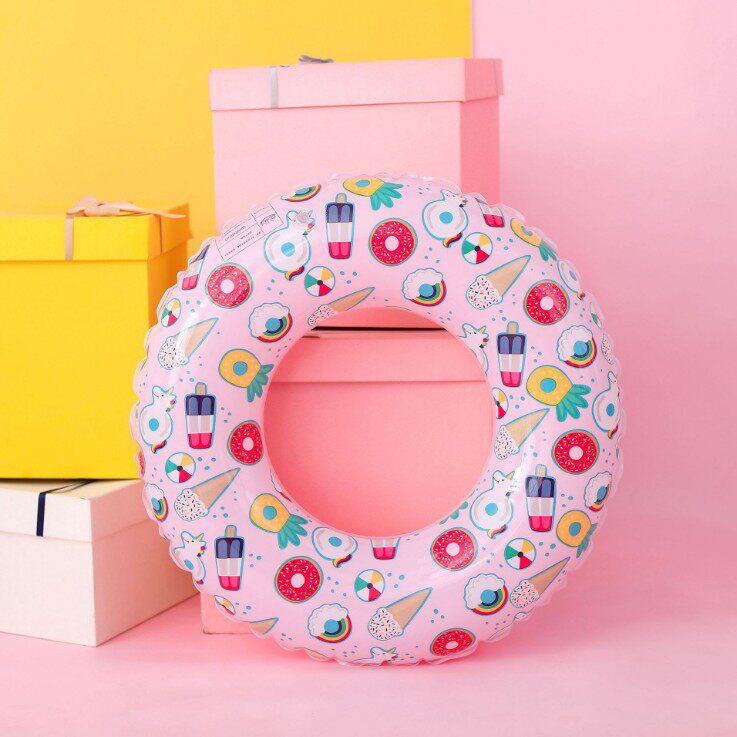 ins Red Ice Cream Children Swimming Circle thickens cartoon underarmpit life - saving circle 3 - 10 years old drama floating ring