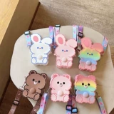 Детская сумка, милая сумка через плечо, кролик, небольшая сумка, маленький слайм, детский рюкзак, с медвежатами, антистресс