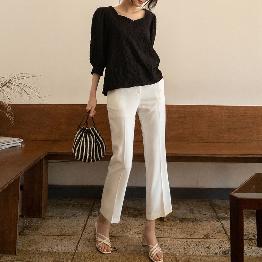 Women's nine-point suit pants, small, micro-flare pants, drape, high-waisted straight-leg pants, thin professional white pants, summer thin section