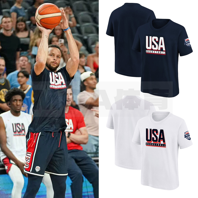 Usa Dream Team Curry Quick-Drying Short-Sleeved T-Shirt Warm-Up Sports Shooting Uniform Appearance Uniform
