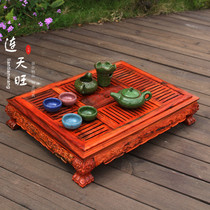 Mahogany tea tray Laos big red sour branch kung fu tea set log carving solid wood carving Tiger foot tea tray decoration crafts