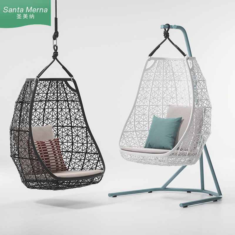 Outdoor swing courtyard combination open-air garden villa balcony hanging basket single household hanging chair rattan hanging basket rattan chair