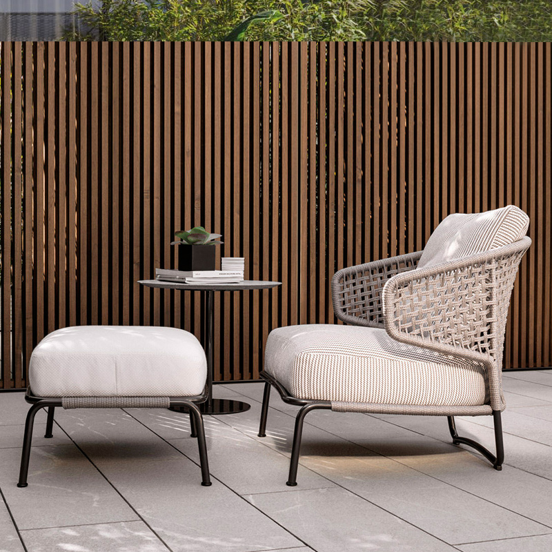Outdoor Rattan Sofa Patio Courtyard Combined Open-air Balcony Sofa Casual Rattan Chair Sunscreen Waterproof Outdoor Sofa Furniture