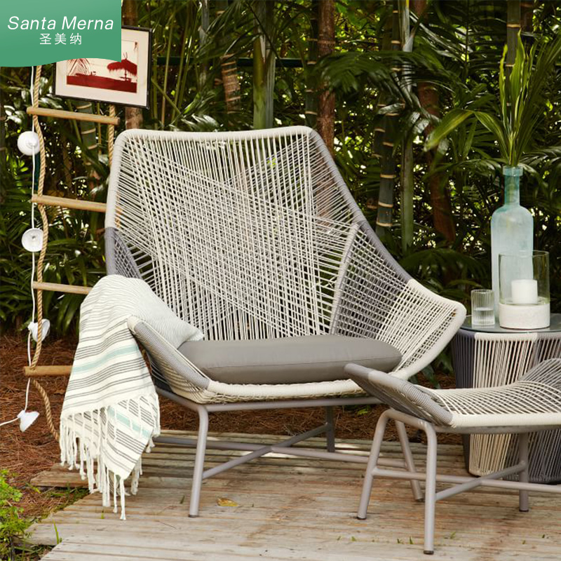 Outdoor rattan chair combination net red Yangtai small table and chair courtyard waterproof leisure rattan chair three-piece set of open-air rattan furniture