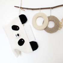 Original healing hand-made cute paper bag Hand-woven paper towel storage can be hung paper towel set Japanese paper box