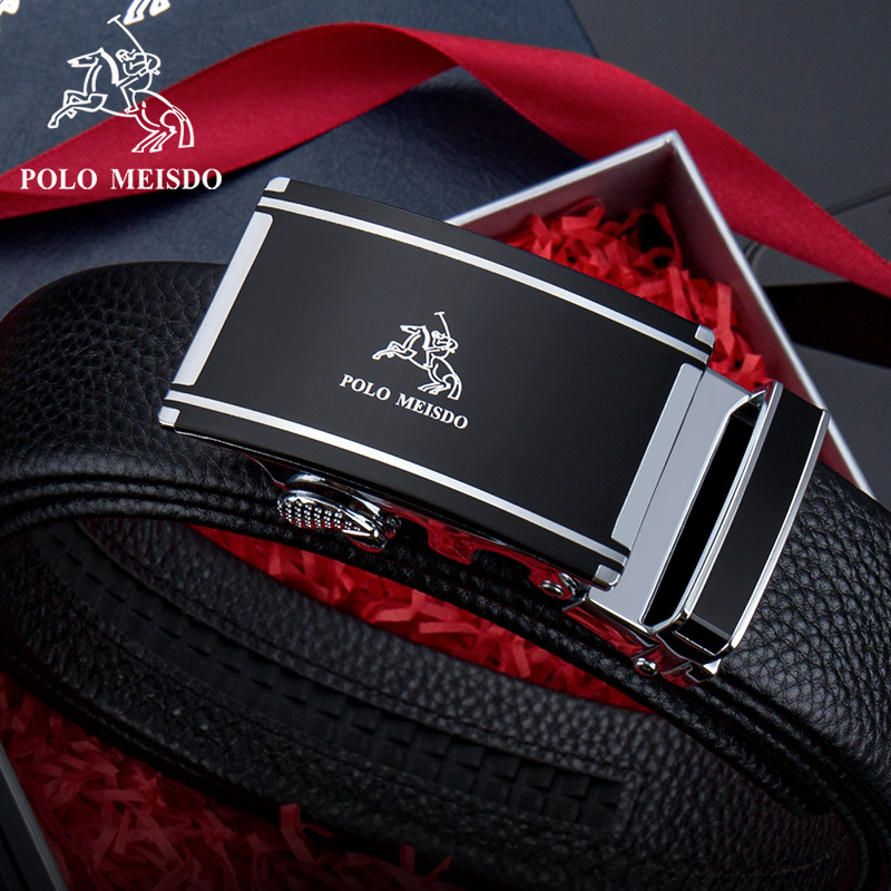 British Paul men's belt automatic button belt pure bull leather upscale and young business pants with male tide