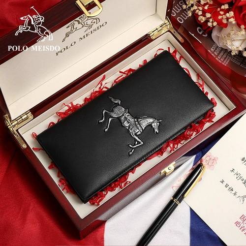 Мужской кошелек Ralph Lauren Polo Mercade, длинная версия, новинка 2025 года, мужской кошелек из натуральной кожи для парня, мужа и отца