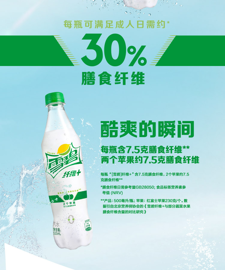 可口可乐雪碧碳酸饮料纤维+500mlx12瓶