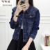 mùa xuân ngắn denim jacket nữ / rơi 2019 Hàn Quốc phiên bản của sinh viên mỏng cơ thể xây dựng đàn hồi áo khoác thủy triều mới 