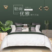 Light luxury model room Orange yellow green Dark blue Hong Kong-style new Chinese style Nordic style hotel bed and breakfast Modern soft bedding