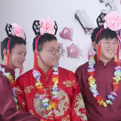 Douyin same wedding artifact hair accessories wedding groom groom groom best Man Group pick up game props funny hat