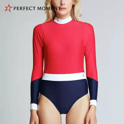 PERFECT MOMENT outdoor sports surfing slim long sleeve red diving suit