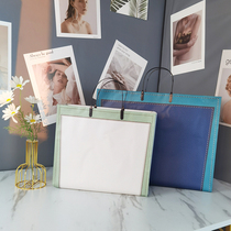 Pure Desire Blue PVC Thickened Shopping Clothing Gift Fork Ear Duty-free Shop Upscale Fashion Womens Clothing Waterproof Custom Logo