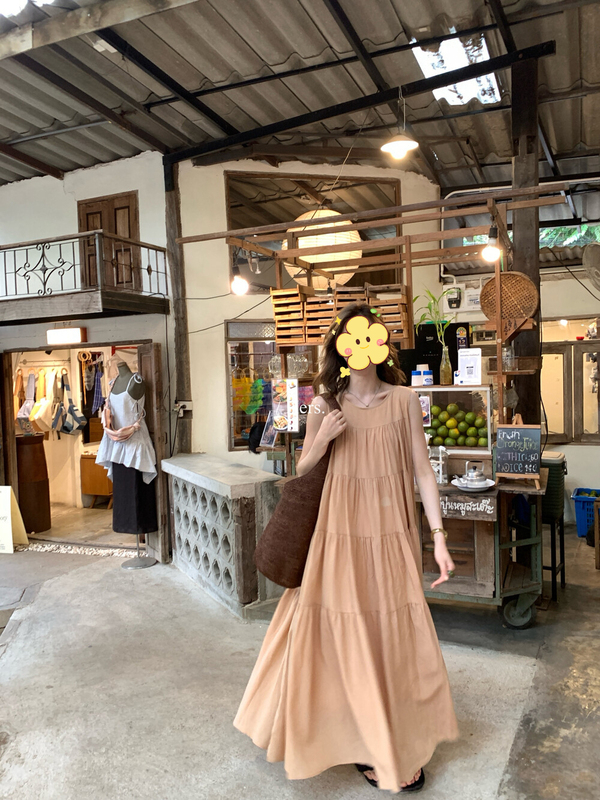 New for Summer【Hers】Simple and Elegant, Relaxed and Understated Long Sleeveless Dress 80425