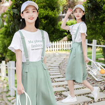 Summer dress 12 junior high school students Leisure short sleeve 14-year-old girl dress 15 female child college style set