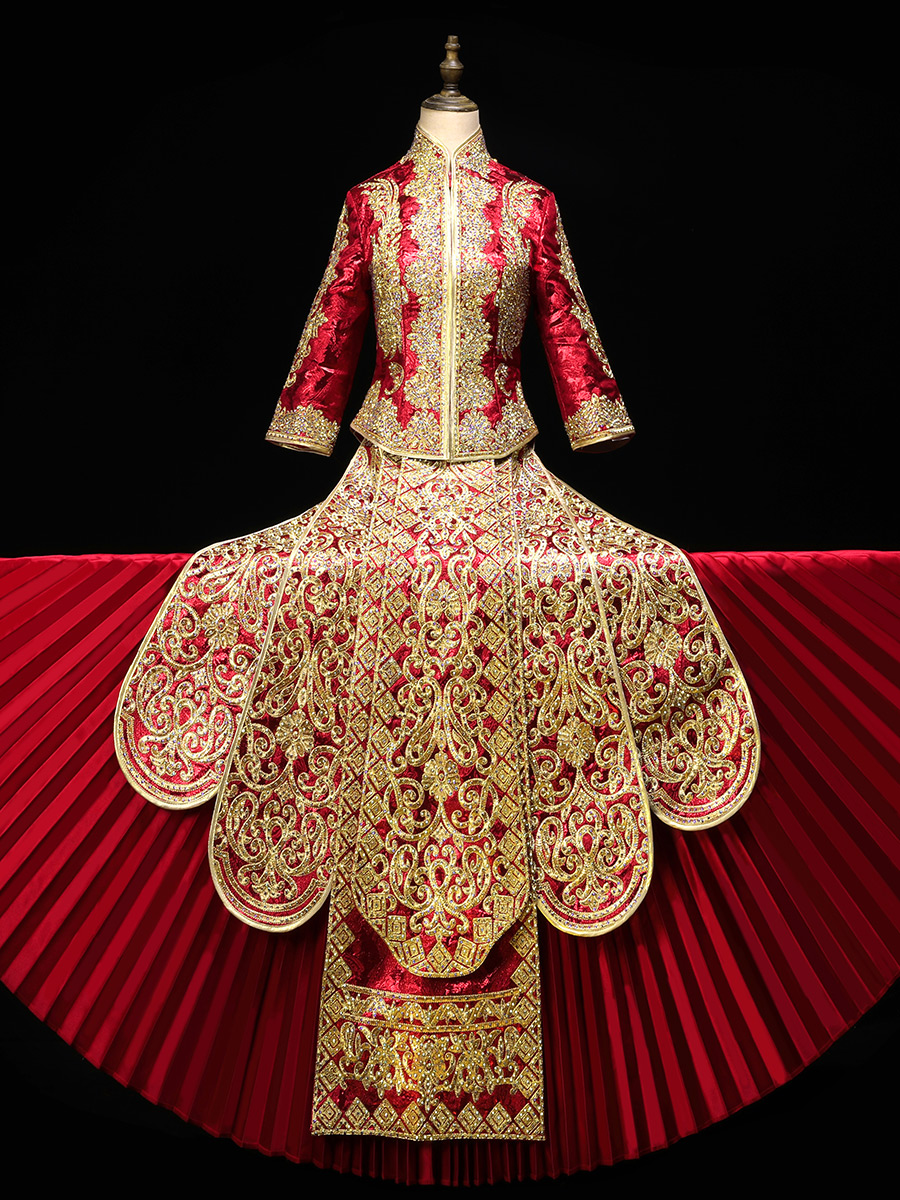 Xiuhe clothing 2021 new bride wedding Chinese wedding dress Xiuhe slim large size cabinet dress Xiuhe clothing women