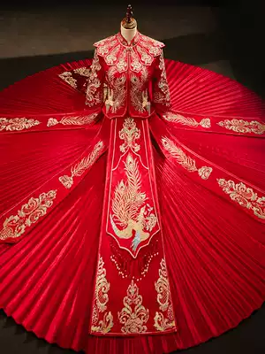 Xiuhe uniform bride 2021 new wedding dress female bridal dress Chinese wedding dress out of the Cabinet show kimono Xiuhe