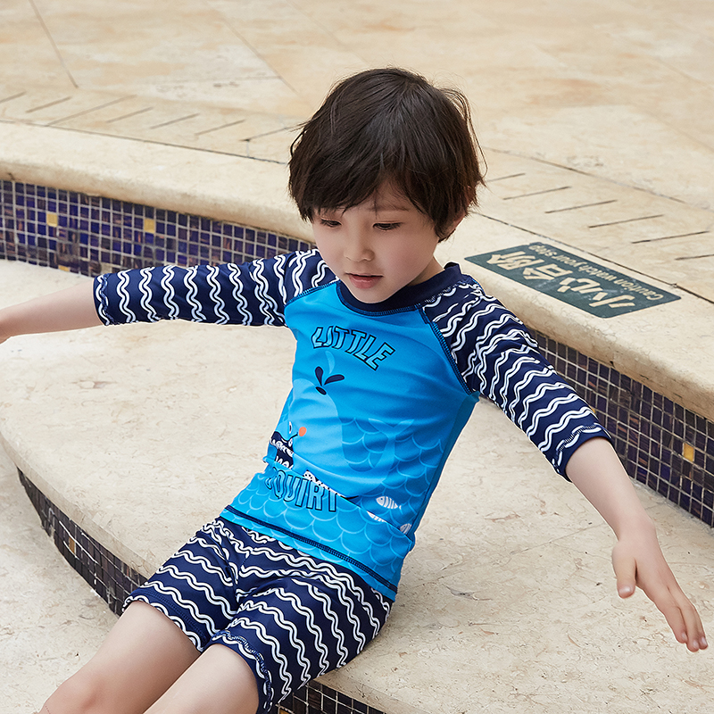 Baby swimming trunks Children's swimsuit Boy boy Korean baby split sunscreen quick-drying seaside beach swimsuit