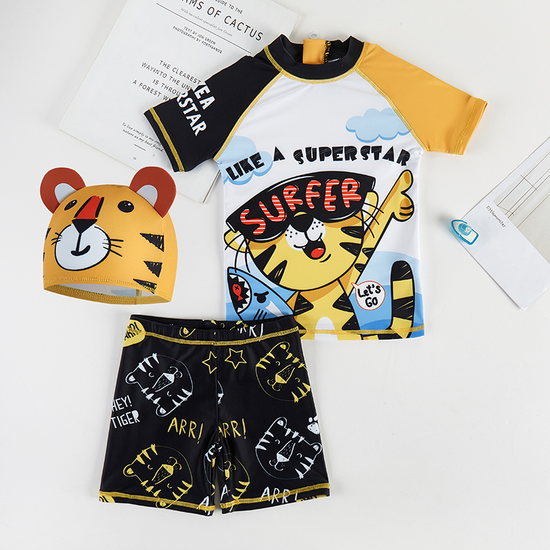 New children's swimsuit split quick-drying sunscreen cartoon beach swim trunks boys boys small middle to large children baby swimsuits