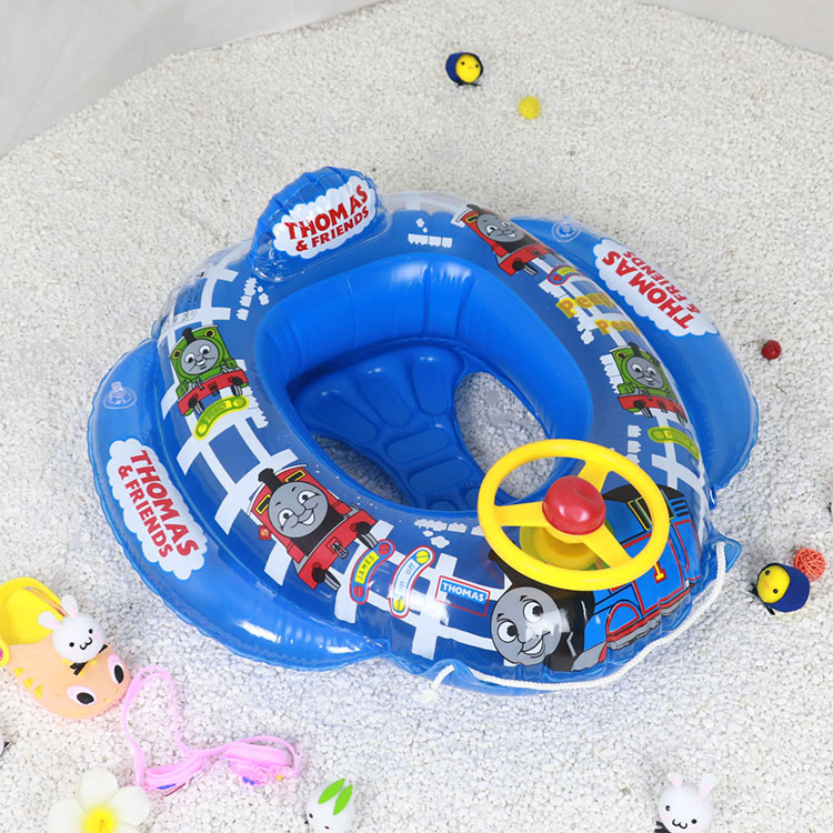 Children's swimming circle spa sitting circle inflatable thickened with seat safety baby swim ring with rope kid baby play water seat ring