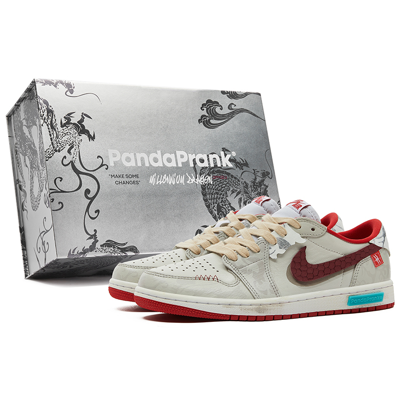 Panda Prank Air Jordan 1 Cny New Year Limited Edition Spring Low-Top Basketball Shoes Trendy Retro Sneakers
