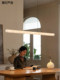 Italian Minimalist Restaurant Chandelier with a High-End Feel, 2026 New Model, Light Luxury Imitation Marble Linear Island Desk Lamp