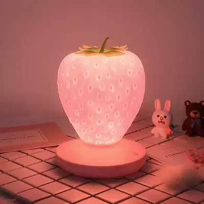 Creative strawberry shape night light New USB rechargeable bedroom atmosphere light Novel special led decorative table lamp