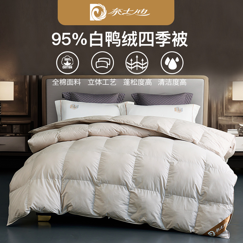 Naidi 95% White Duck down Quilt, Thickened for Warmth, Winter Quilt Core, Single-Person Duck down Quilt, Suitable for Winter, Spring, and Autumn