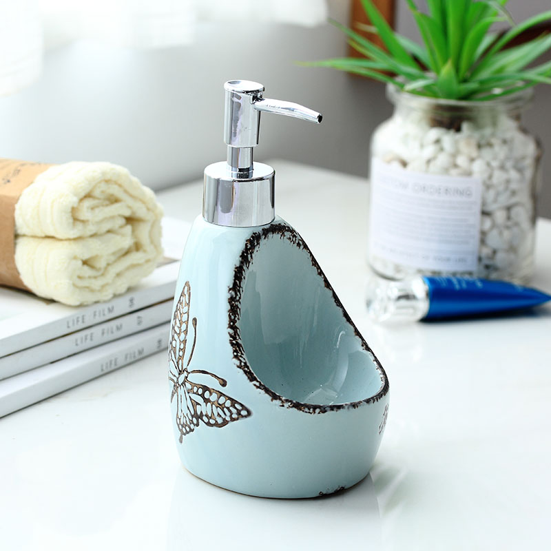 The Simple ceramic latex bottle new amphibious detergent packing bottle of hand sanitizer bottle with a sponge bath bottles