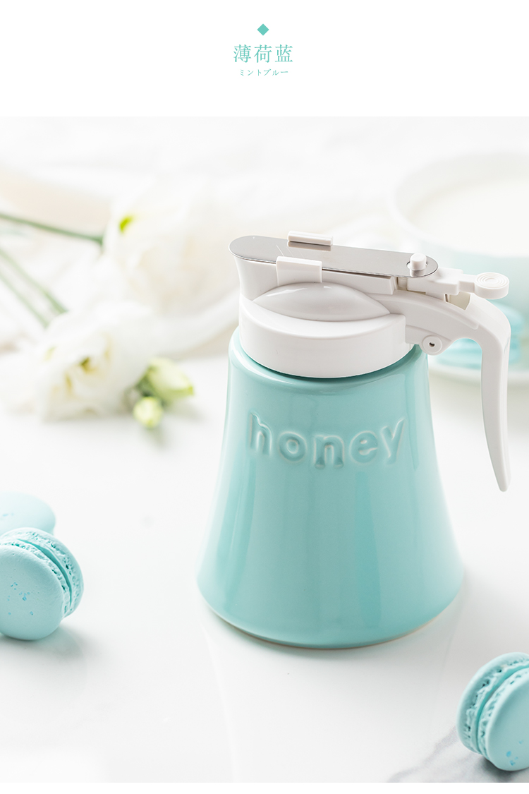 Ceramic honey jar airtight tin with small bottle honey bottle storage pot store household receive tank