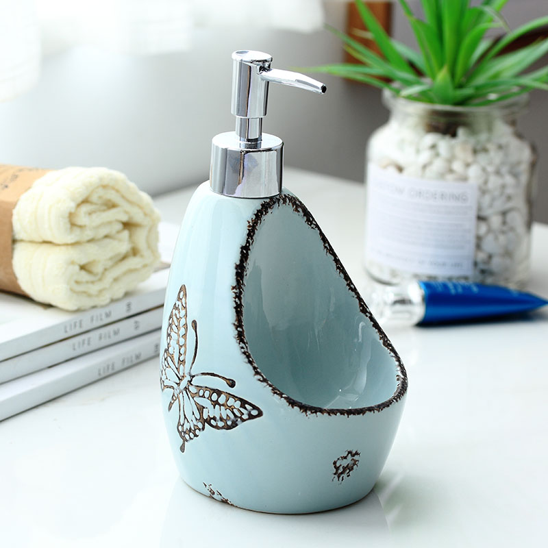 The Simple ceramic latex bottle new amphibious detergent packing bottle of hand sanitizer bottle with a sponge bath bottles