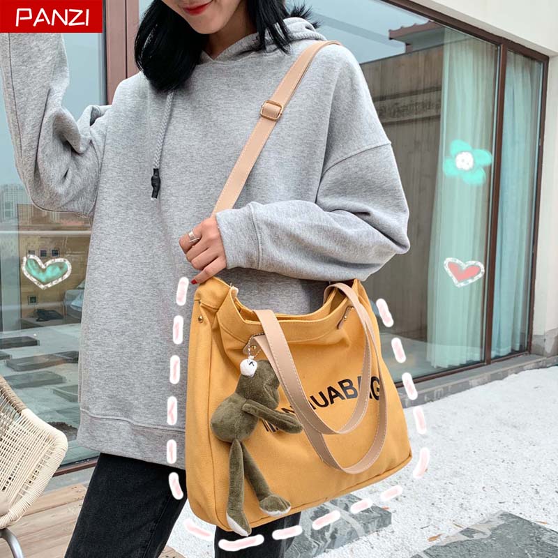 ins wind day department college student inclined satchel female junior high school student Korean version high school student large capacity canvas single shoulder big bag