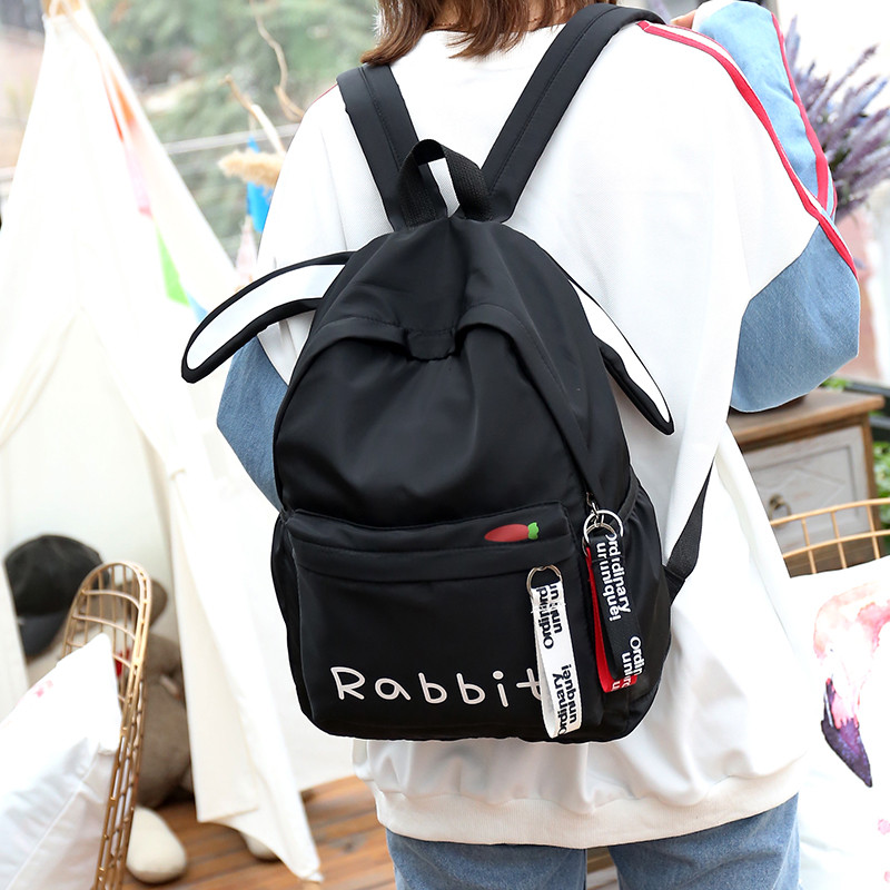 Ins rabbit backpack schoolbag for primary and secondary school students female Korean version of small fresh and lovely campus early Senior high school student backpack