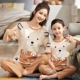 Đồ ngủ cho bé gái mùa hè cotton quần ngắn tay công chúa cô gái nhỏ bé trẻ em cha mẹ và con gái mẹ và con gái phục vụ tại nhà - Bên ngoài ăn mặc