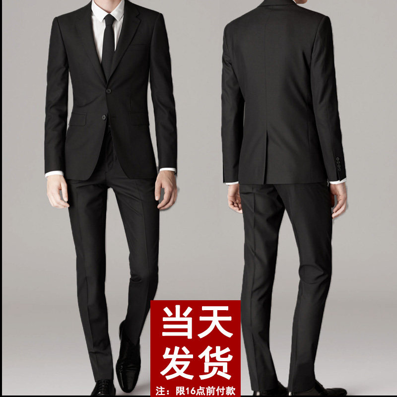 Suit male suit male Korean version slim business professional suit with casual coat groom wedding dress suit