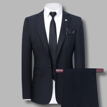 Suit suit Male groom wedding dress Mens three-piece suit slim Korean version of the four seasons youth British style small suit