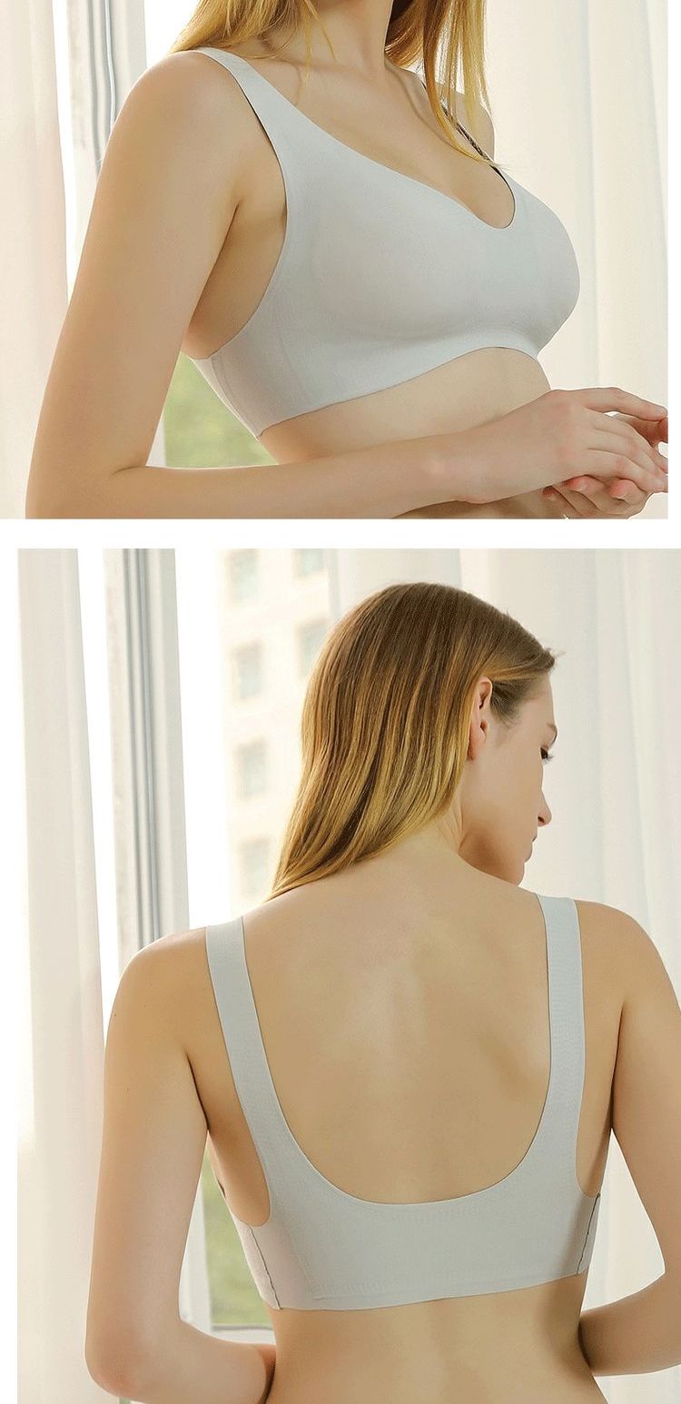 Mùa hè mỏng phần thoáng khí đồ lót liền mạch nữ không có vòng thép phù hợp với phong cách vest ngủ thể thao áo ngực tập hợp - Áo ngực không dây quần lót cotton