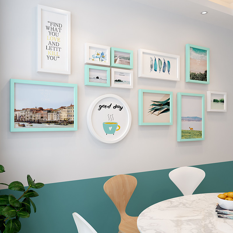 Simple modern photo wall creative personality photo frame wall combination wall background hanging wall photo frame one wall decoration