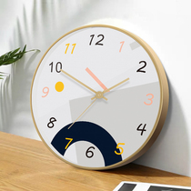 Modern simple wall clock living room home Bell decoration personality wall hanging watch ultra-quiet Nordic creative minimalist clock
