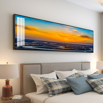 Modern simple bedroom bedside decorative painting living room sofa background wall Crystal porcelain painting horizontal light luxury mural hanging painting