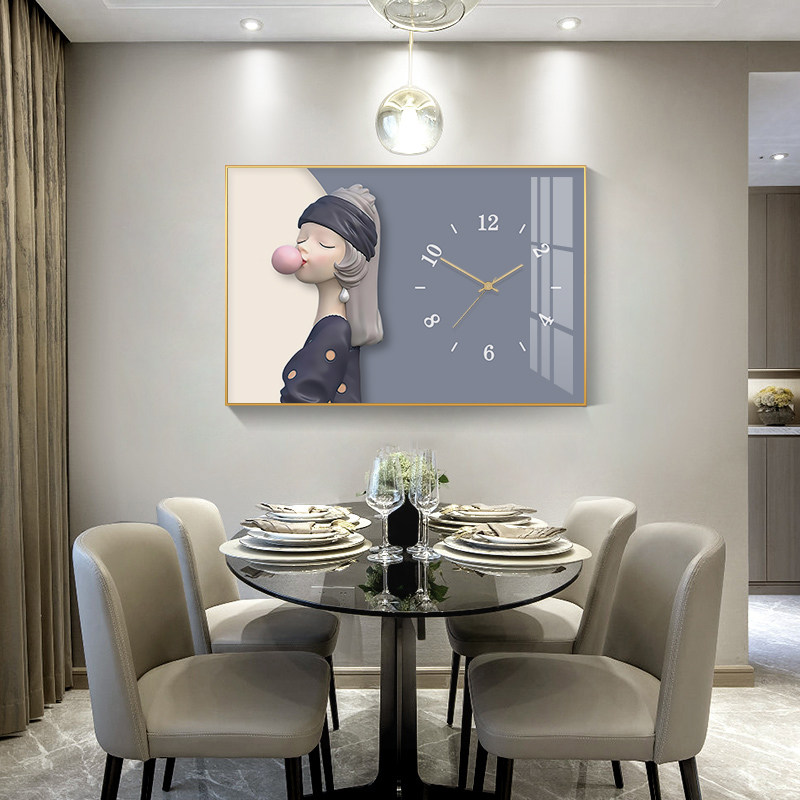 Light luxury living room home clock personality bubble girl mute wall clock modern simple bedroom dining room clock Wall
