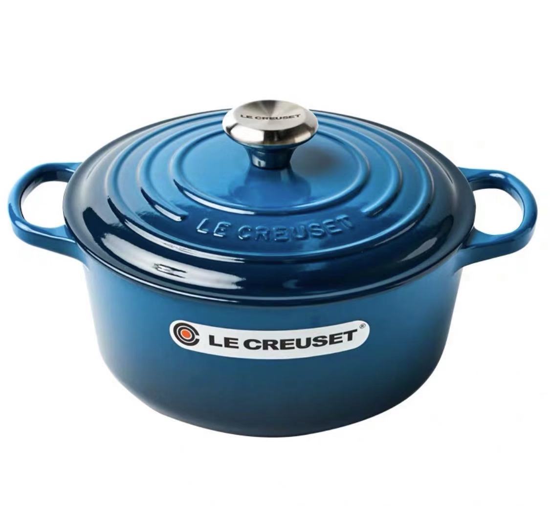 French Le Creuset cool color French cast iron enamel pot smoldering pot dumpling pot oven original