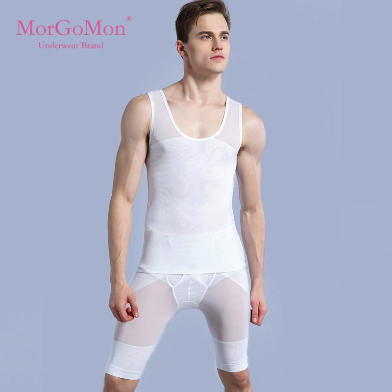 MORGOMON nam chia cơ thể phù hợp với phần mỏng không có dấu vết eo bụng vest corset đồ lót bó sát TY1025