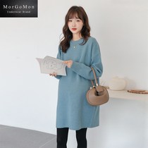 MORGOMON PREGNANT WOMAN SWEATER in the middle of the autumn jacket Korean version Loose Inner Hitch Bottom Knit Dress LL0812